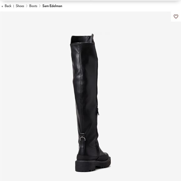 NEW WITHOUT TAGS SAM EDELMAN LERUE TALL RIDING BOOTS IN BLACK VEGAN LEATHER - Picture 3 of 13